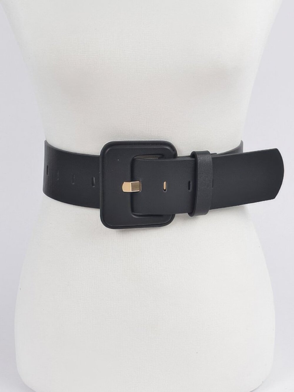 Faux Leather Wide Belt
